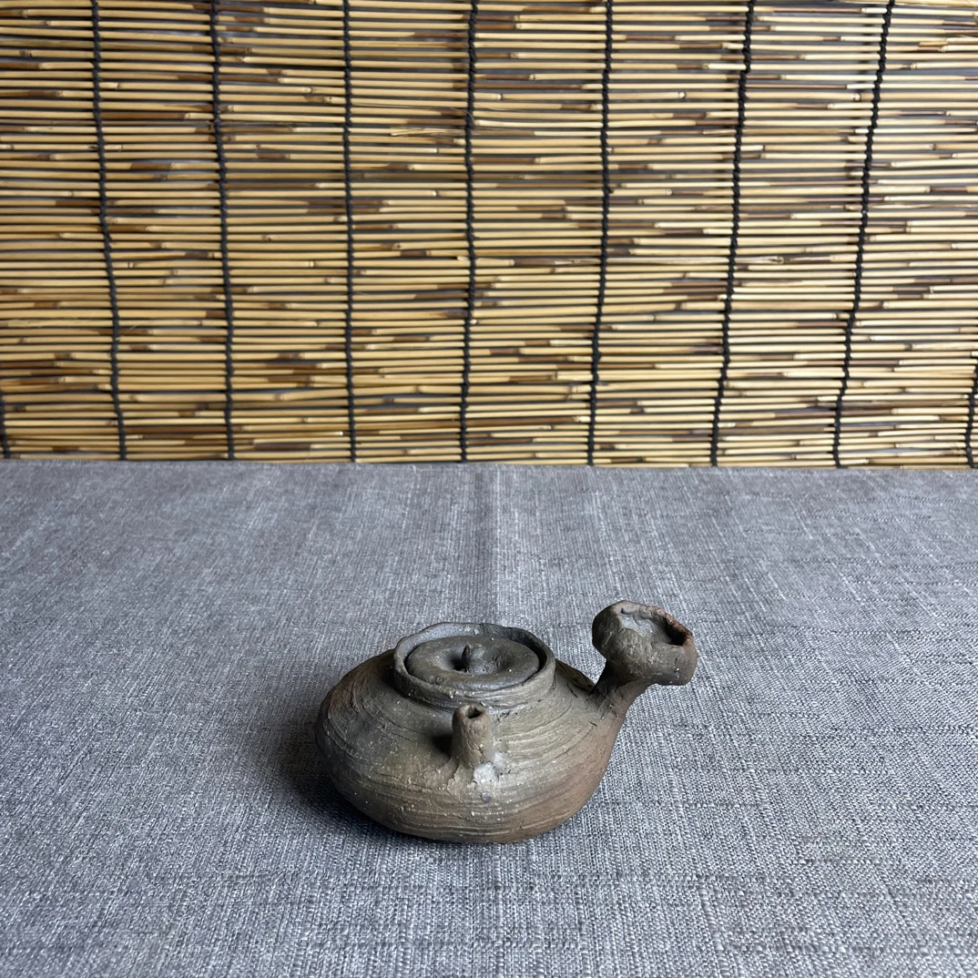 南蛮烧，侧手壶，全品，有款