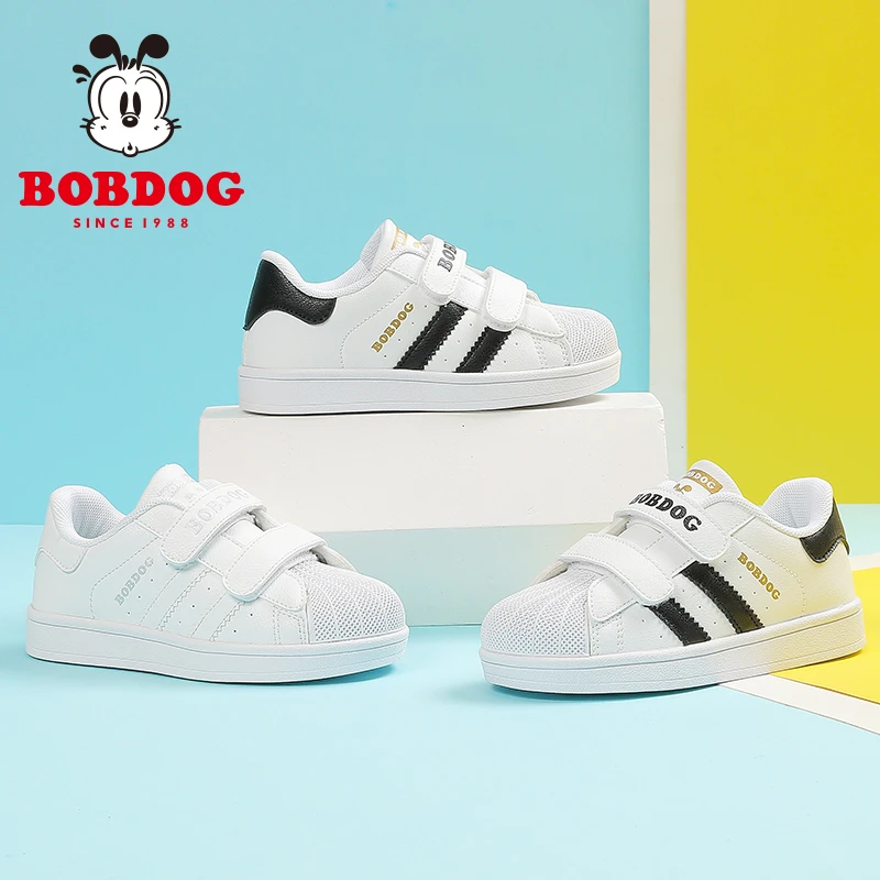 巴布豆儿童运动鞋春夏季男童透气贝壳头板鞋低帮软底女童小白鞋
