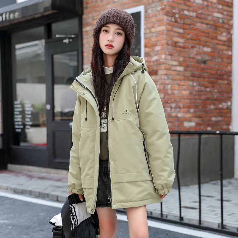 骄骄虎女大童休闲款式外套深秋冬款初中生高中生加绒加厚棉服6431