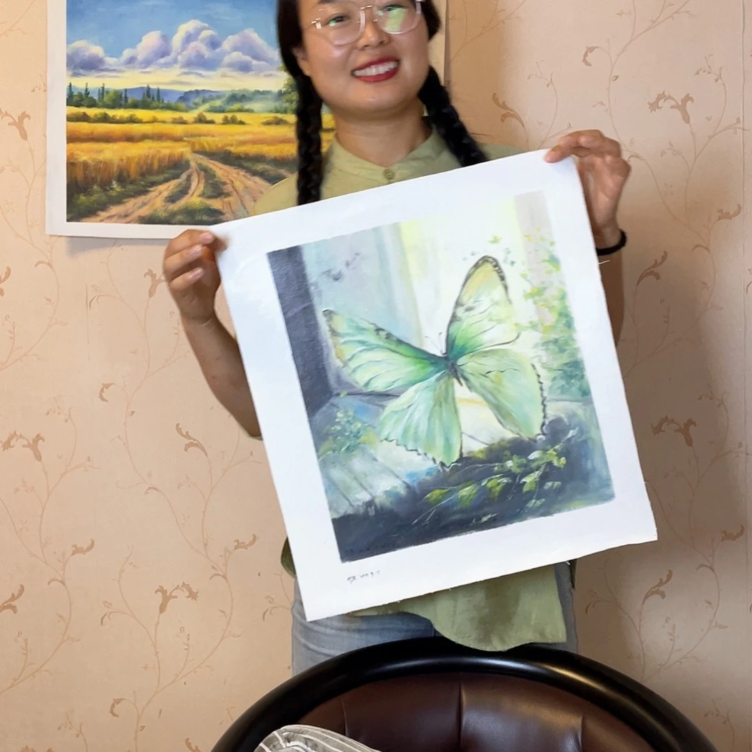 油画恭喜竞拍成功薇爽