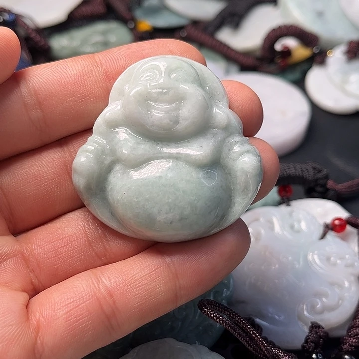 翡翠颈饰未镶嵌天然緬甸翡翠掛件