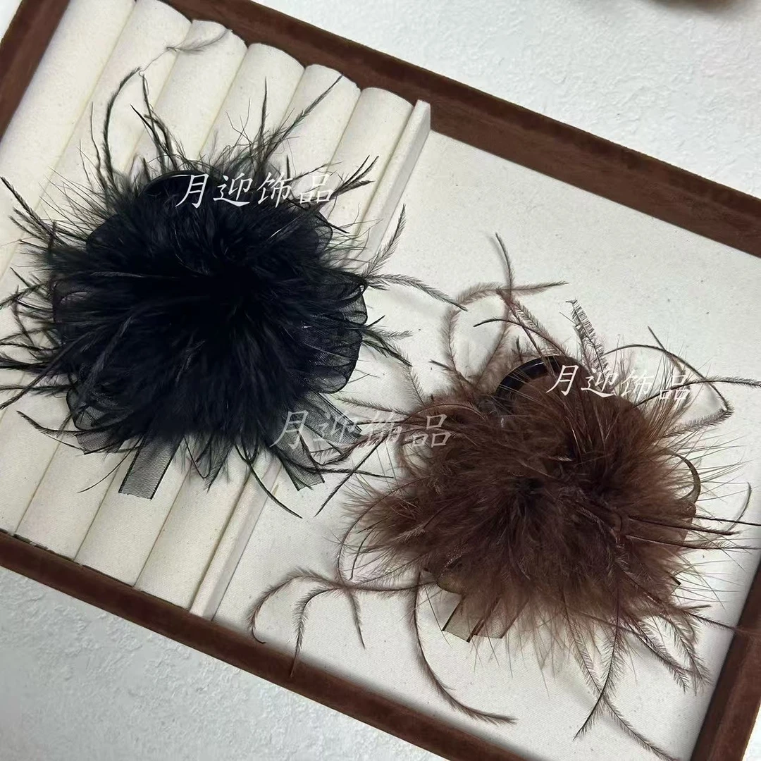 时尚黑色羽毛抓夹高马尾固定神器8cm鲨鱼发夹