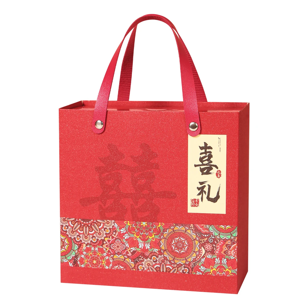 新中式抽拉式高档轻奢喜糖手提礼盒用于结婚等喜事