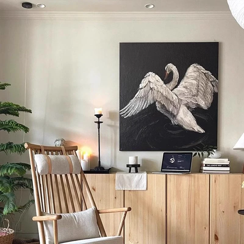 法式中古风高级感复古艺术客厅装饰画餐厅卧室壁画高端餐边柜挂画