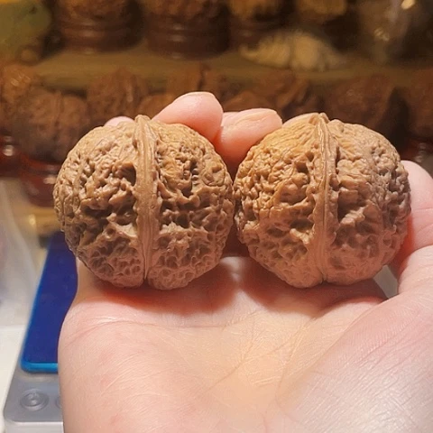 把件文玩核桃水帘绣球带彩42