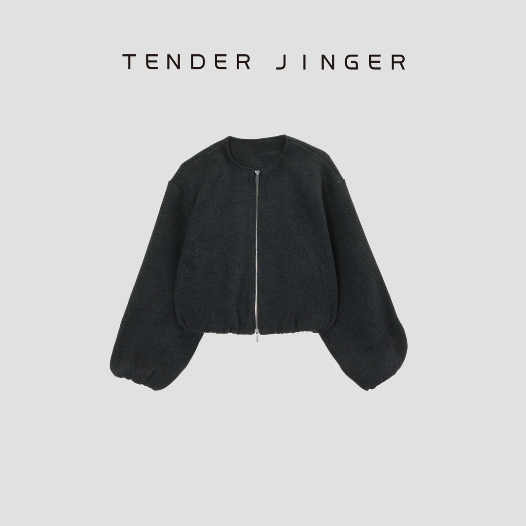 Tender Jinger｜圆领科耐丽双拉链开衫外套T53JLL41282