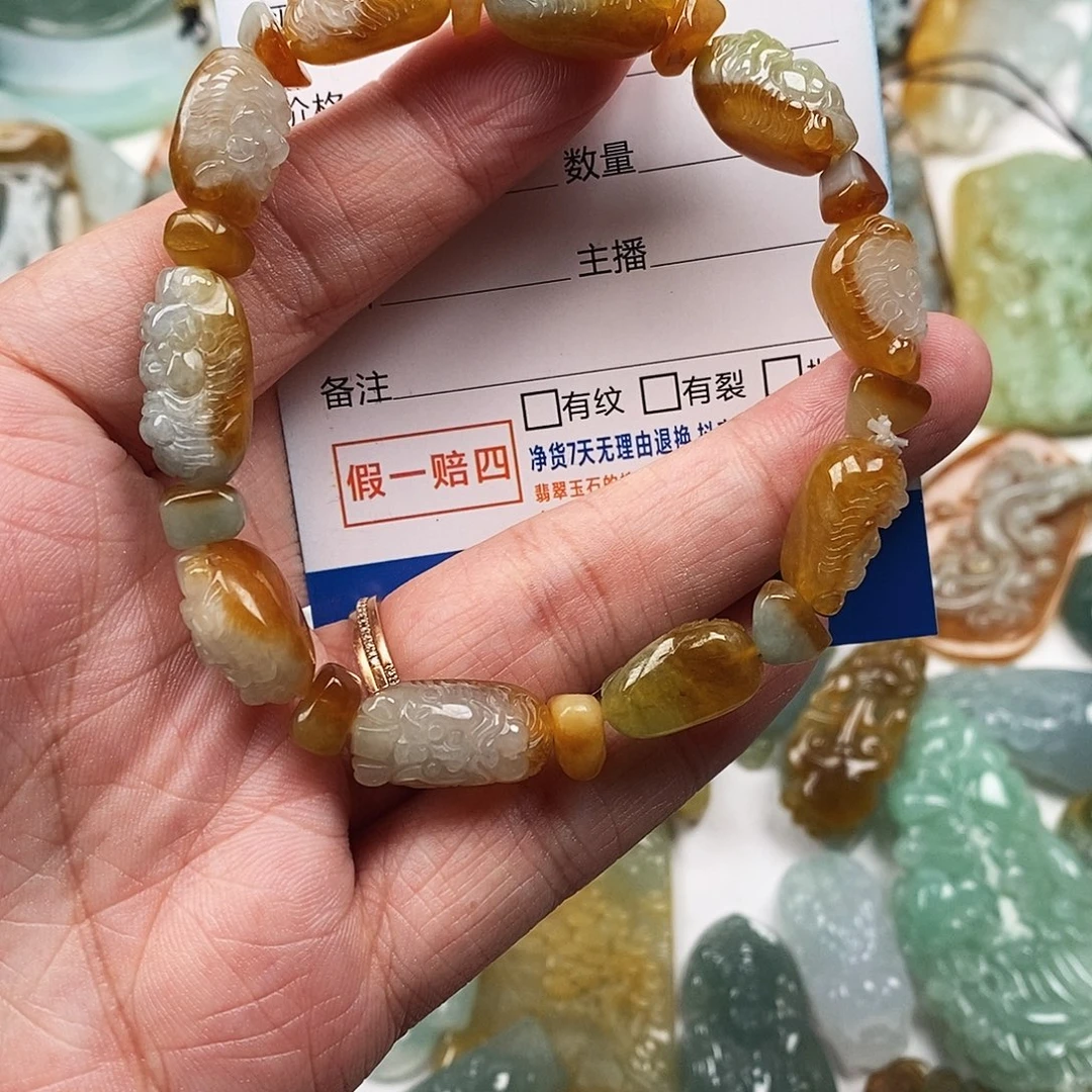 翡翠未镶嵌颈饰钟馗手串