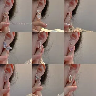 铜合金耳饰 性感风女INS风韩版韩式耳钉温柔复古小众饰品ins超仙