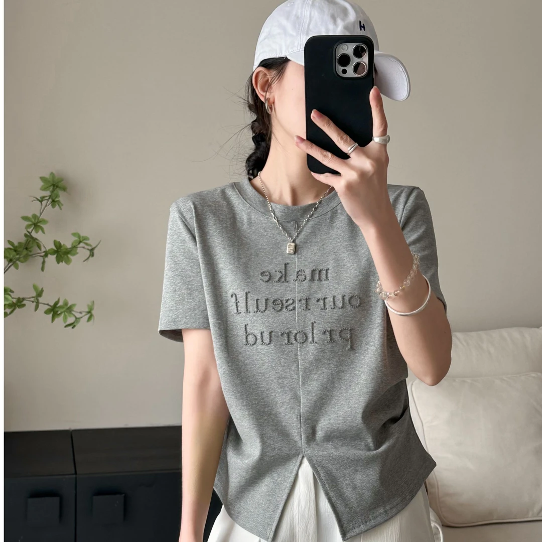 露迪尚品T253009-027-029-037-039女夏圆领休闲短袖T恤透气上衣