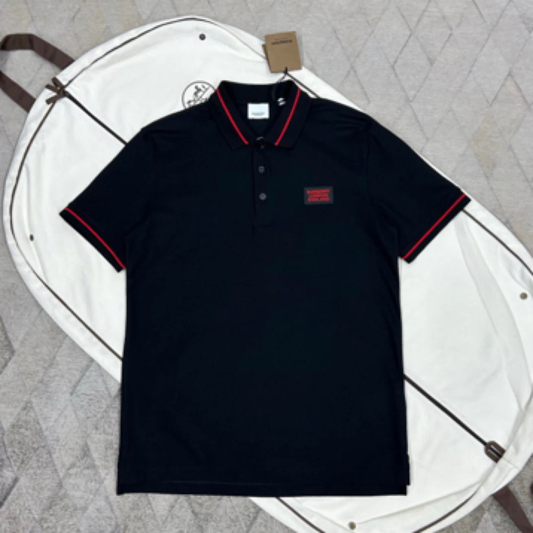 未使用 BURBERRY/博柏利 133897 男款黑色短袖polo
