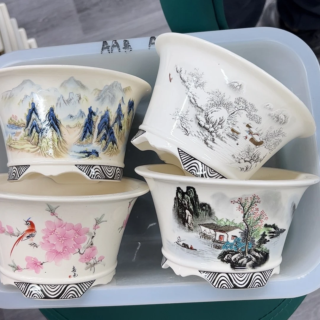 紫砂花盆A号瑕疵4个15/8cm