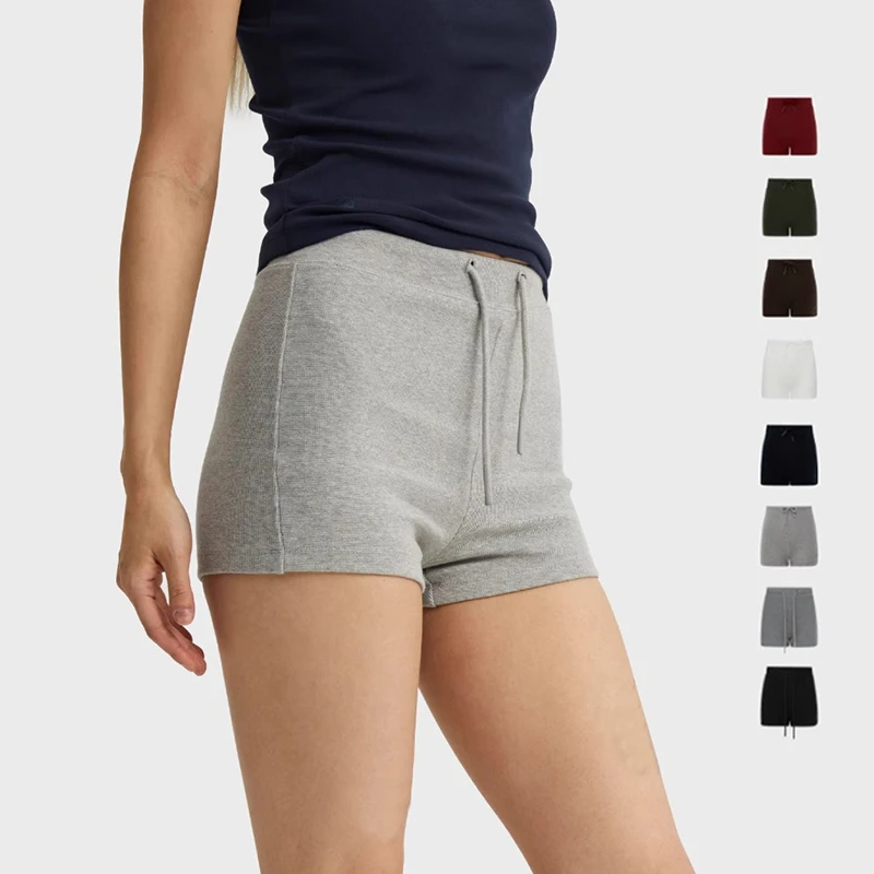 小恶魔修身骑行短裤运动裤女白色弹力紧身热裤欧若风健身瑜伽短裤