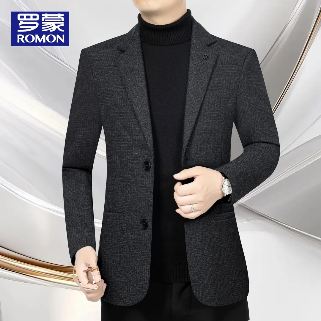 罗蒙2025男士新款西服商务休闲高档名牌西装外套男装修身百搭外套
