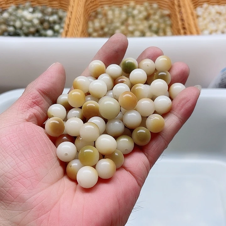 白玉菩提手串精品10炭烤圆珠110颗