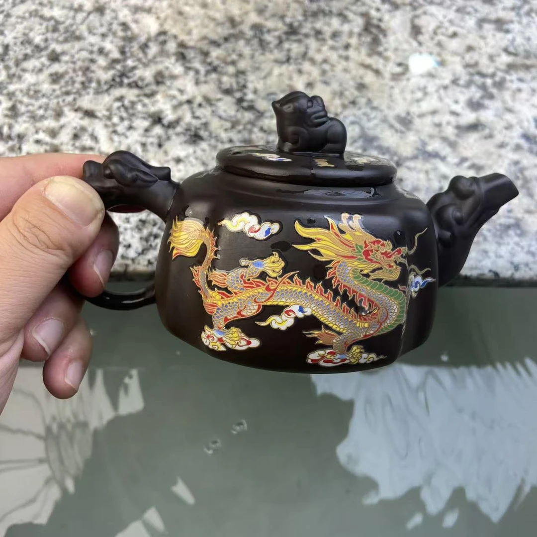 【闪购商品】原矿四方来财变色龙凤凤鸣壶