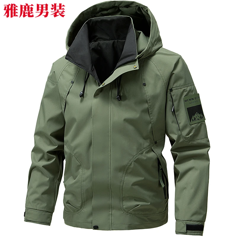 雅鹿男装新款工装外套2025春秋季男士夹克户外运动外套潮流上衣