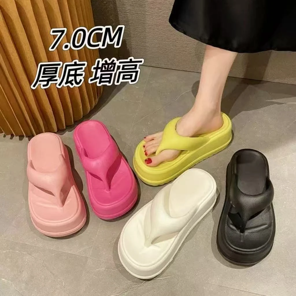 【艳子】819小个子～厚底7cm沙滩夹拖