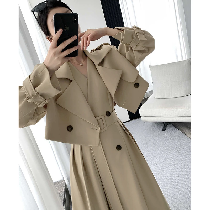 0073时尚休闲连衣裙秋装新款收腰显瘦女神范两件套