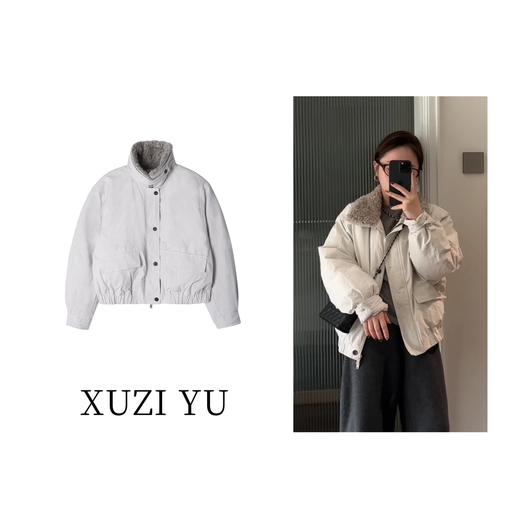XUZI YU.小个子定制2025冬90白鹅绒工装羽绒服短外套女7752-W8633