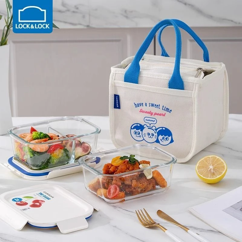 新疆西藏乐扣乐扣玻璃饭盒微波炉加热专用饭盒密封保鲜盒上班族带