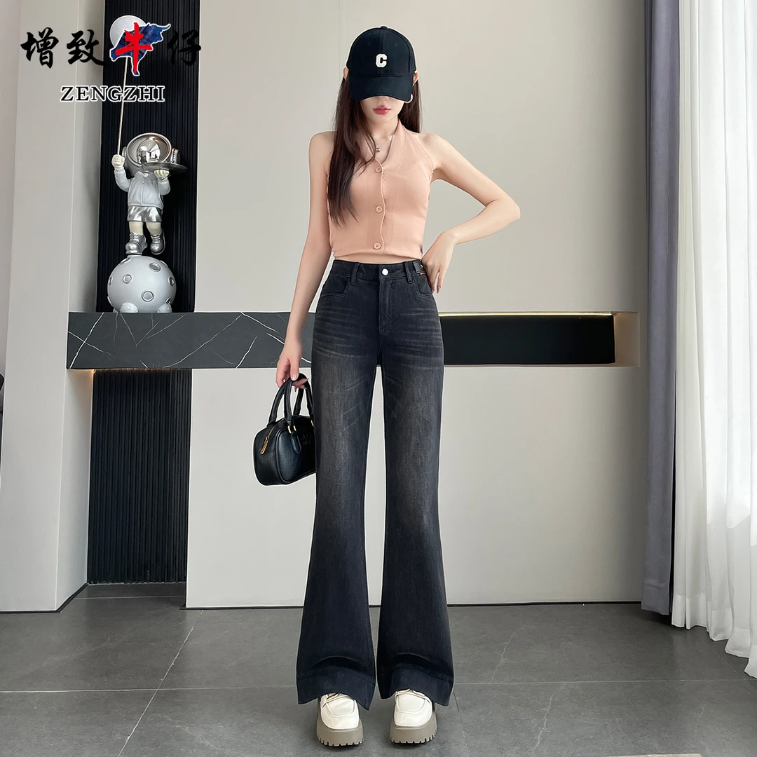 ZENGZHI/增致牛仔WDS9805秋装女款爆款气质中高腰显瘦微喇牛仔裤