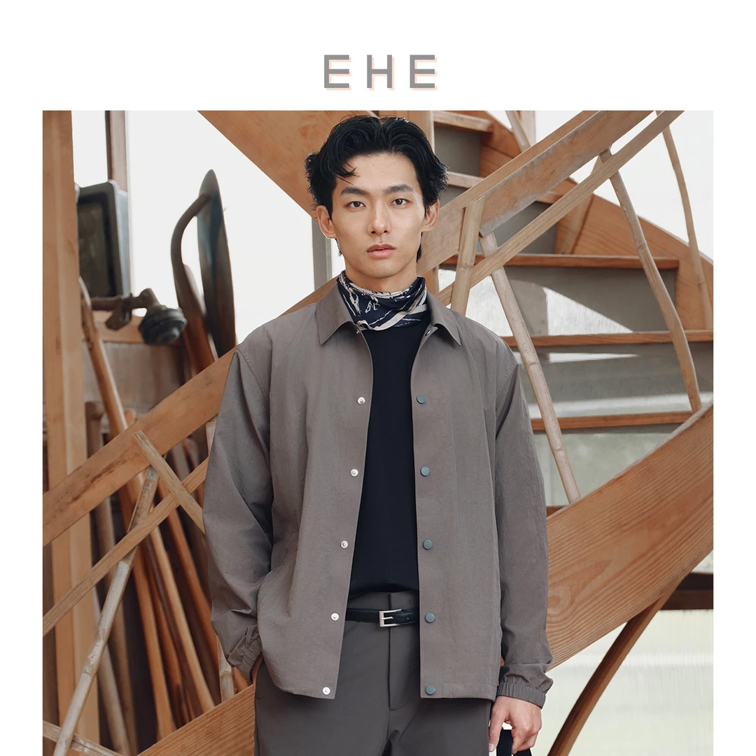 EHE男装 25春季新款运动风高级经典通勤翻领夹克外套EH1251160018