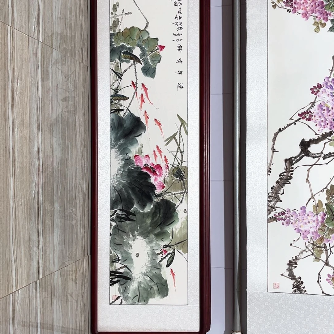 国画书画作品带框163×48