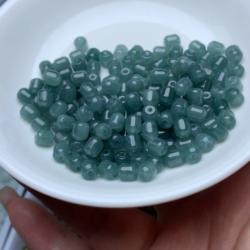 【闪购商品】未镶嵌手链翡翠卡5乘5冰蓝水桶珠40颗