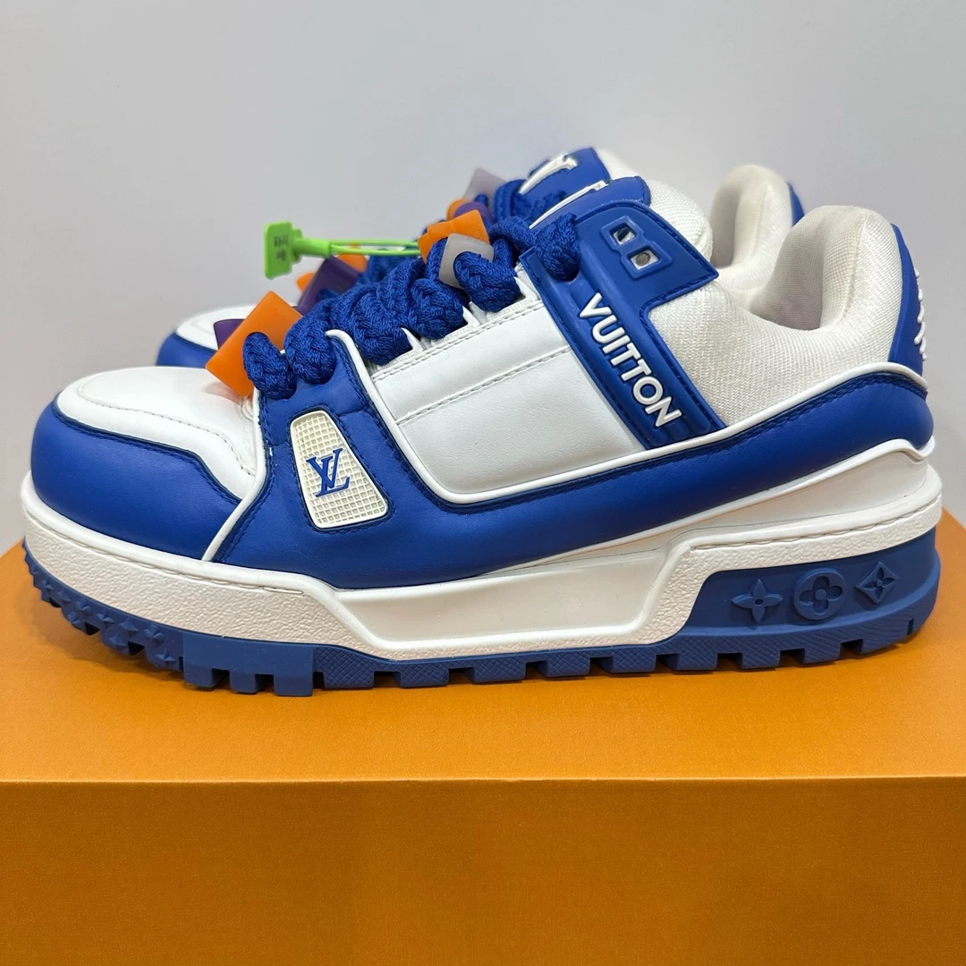 99新 LouisVuitton/路易威登 41.5码 路易威登LV trainer蓝白胖丁