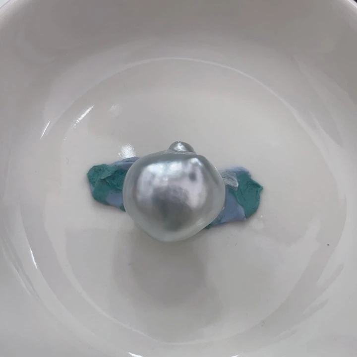 海水珍珠裸珠未镶嵌靓澳白蓝血裸珠可定制16-21棠