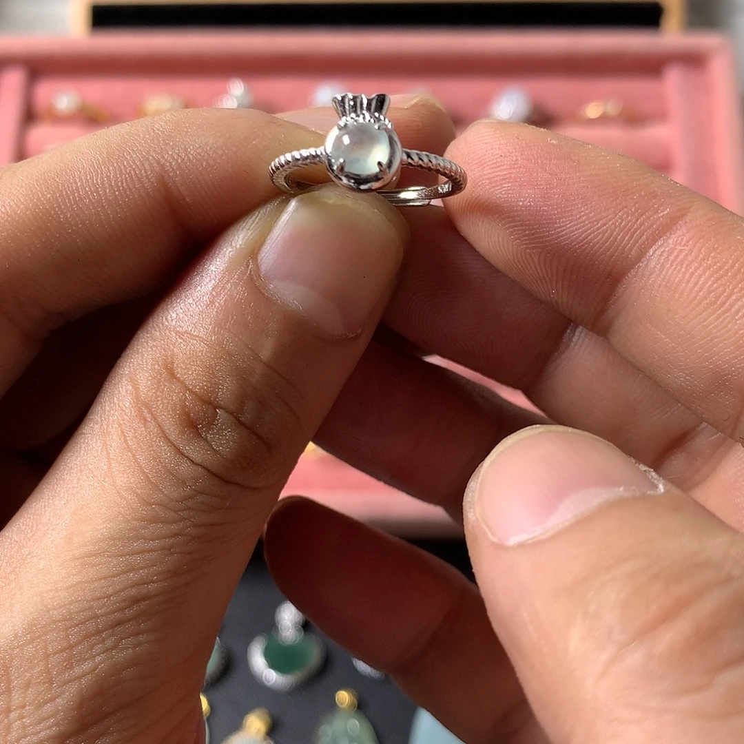 翡翠银S925镶嵌戒指26