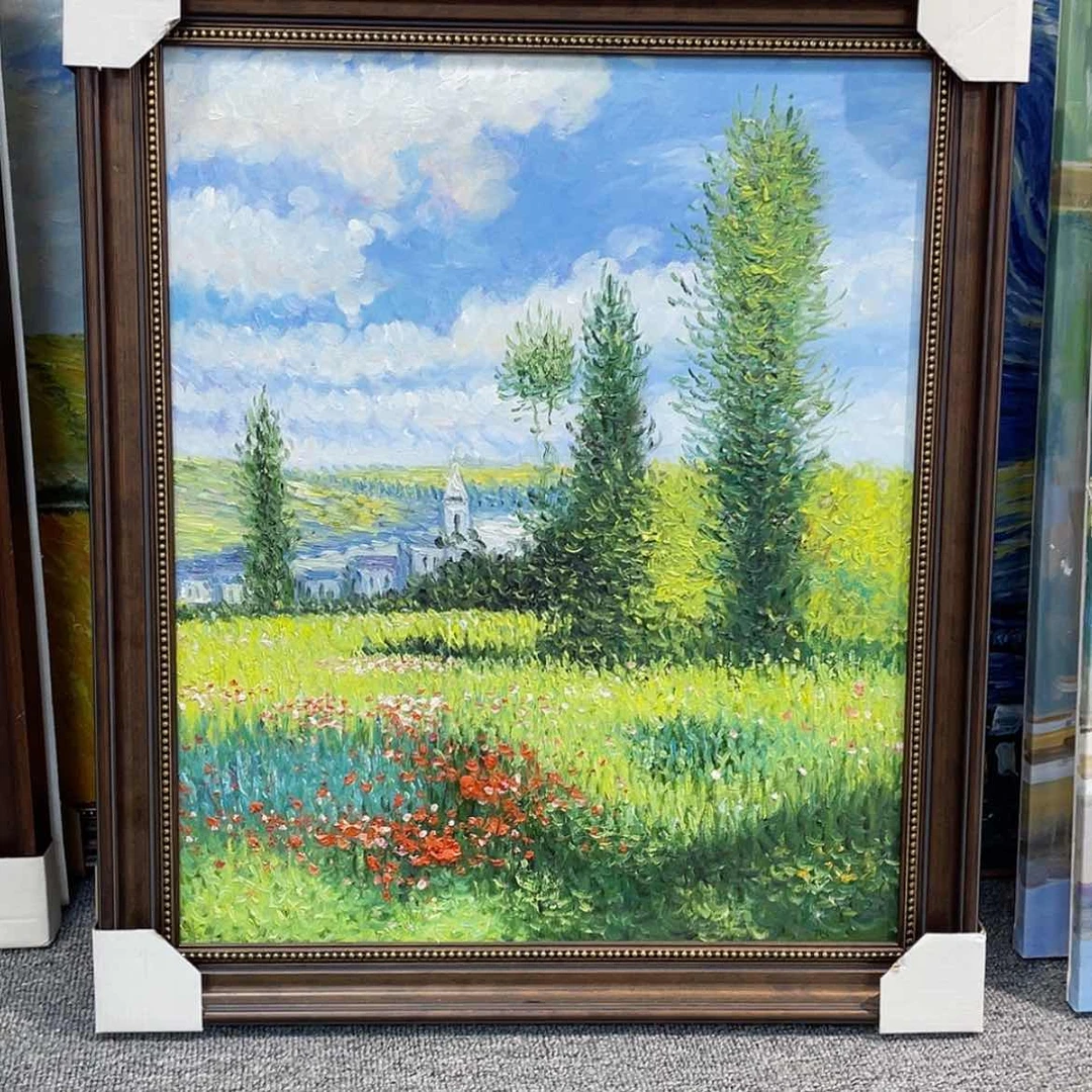 【闪购商品】油画临摹莫奈田园风景手绘油画含框60×70