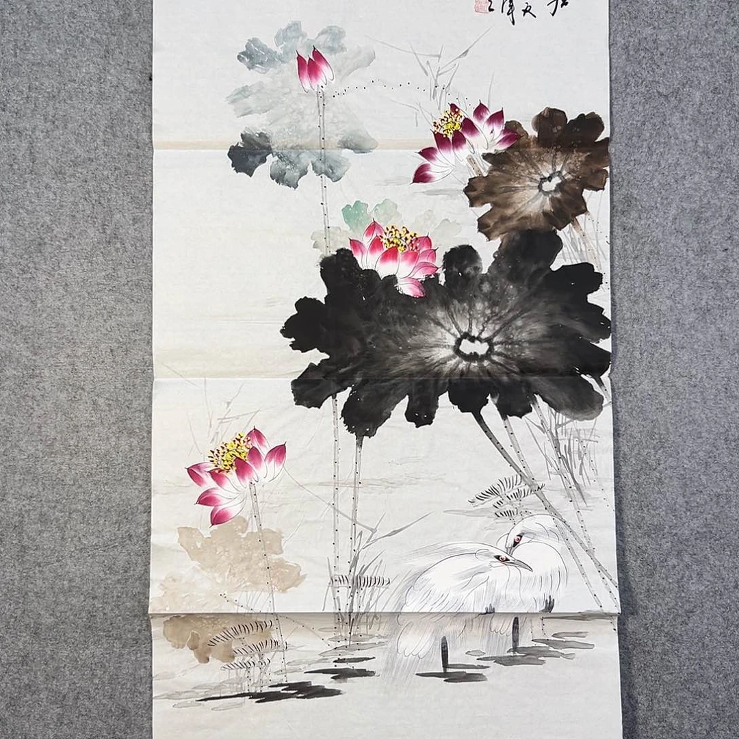 国画562 牡丹之花之叶的颜色与花色