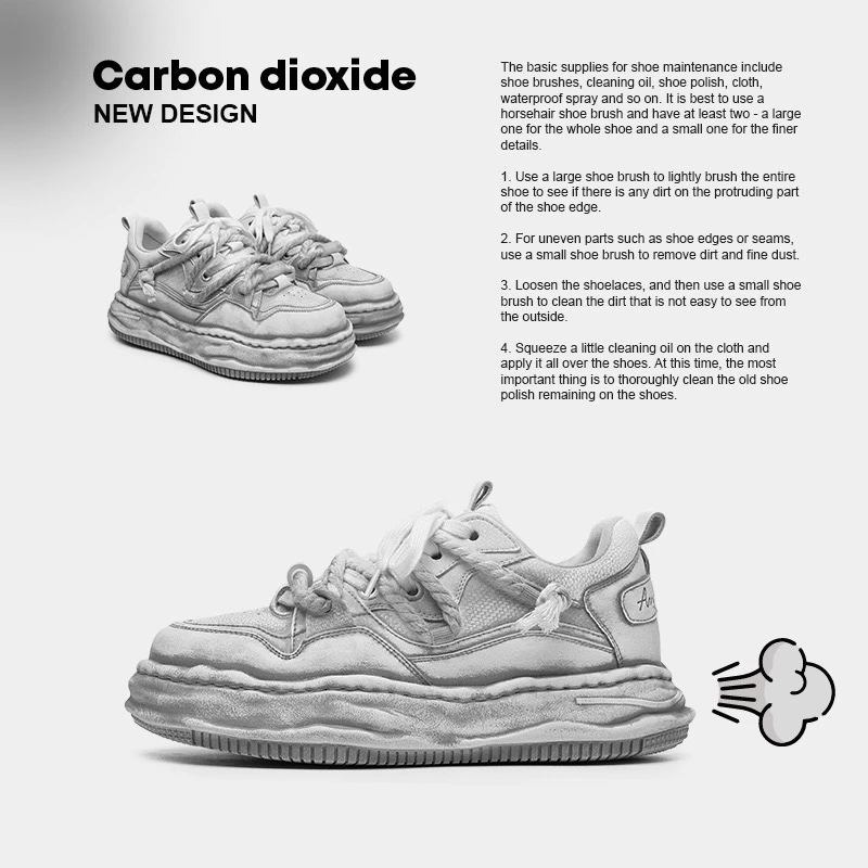 2025双鞋带小众复古风擦色增高板鞋隐形增高7cm日常百搭休闲鞋潮