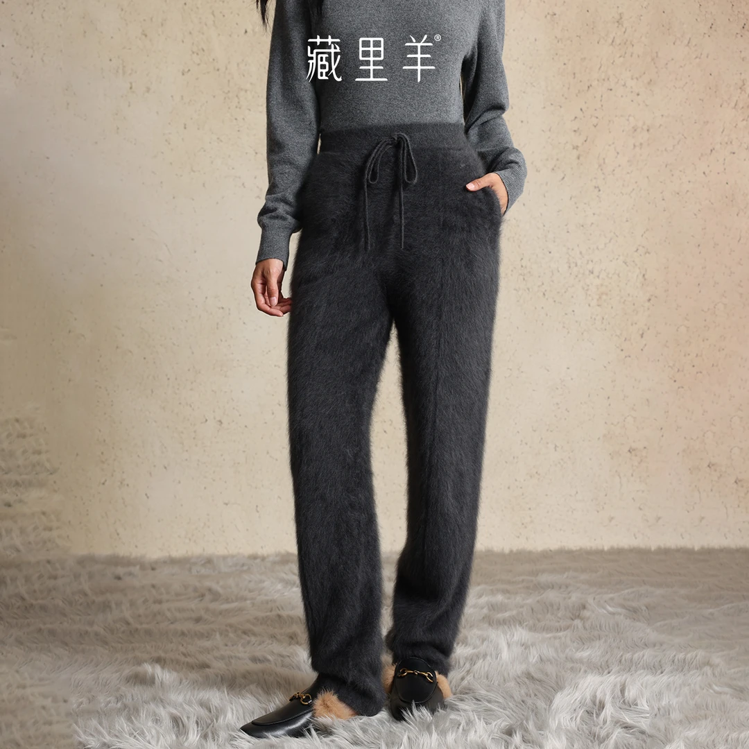 【晨粉专享价】藏里羊北美小动物毛毛重磅修饰腿型小脚裤M1719