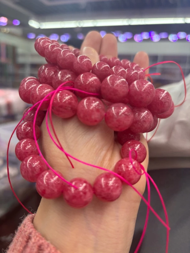 天然宝石美国蔷薇石大圆珠约14.5mm单珠 多样性发其一