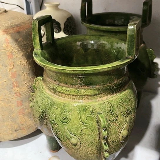 瓦当摆件摆件茶桌茶台陶瓷诚*