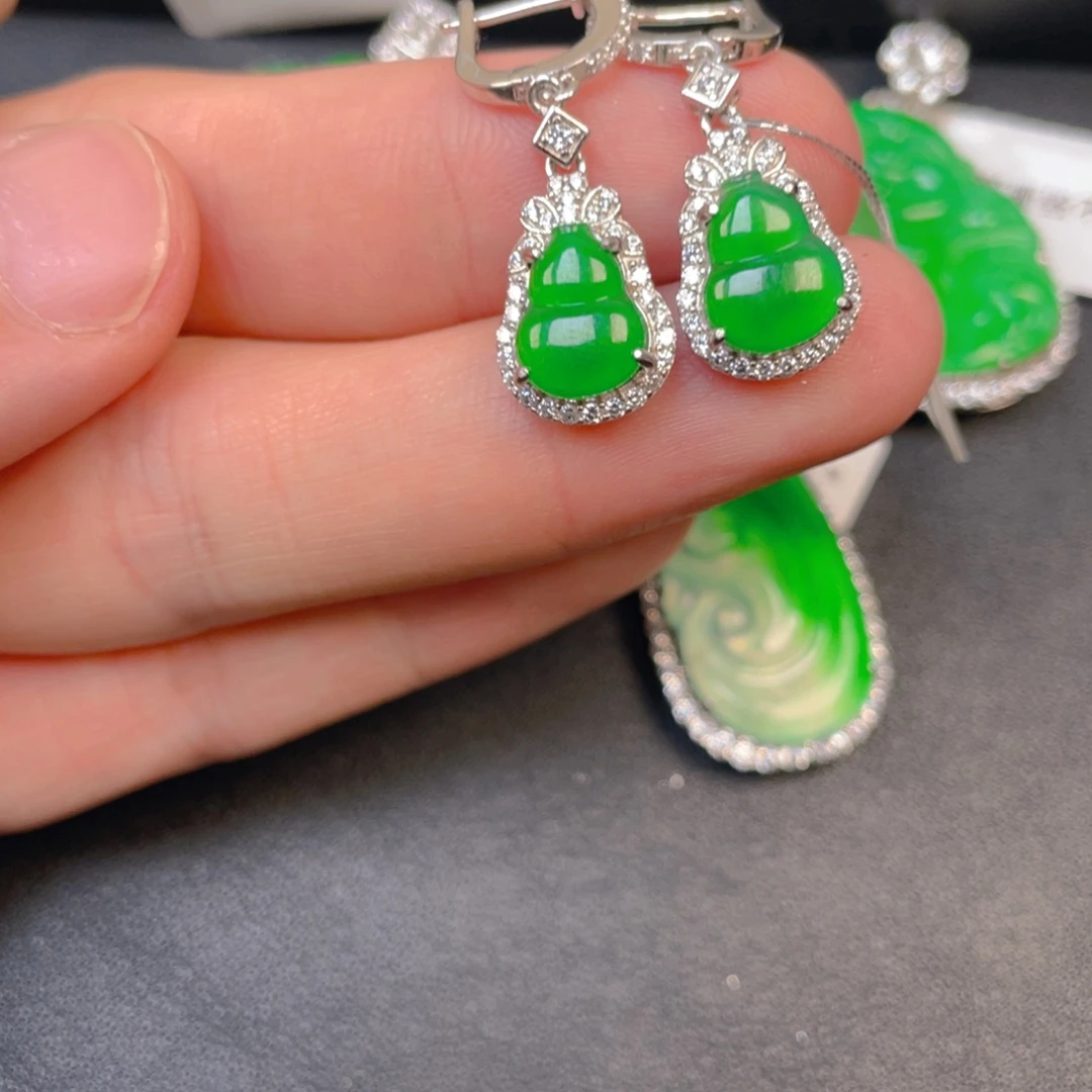 翡翠银S925镶嵌吊坠(不含链)