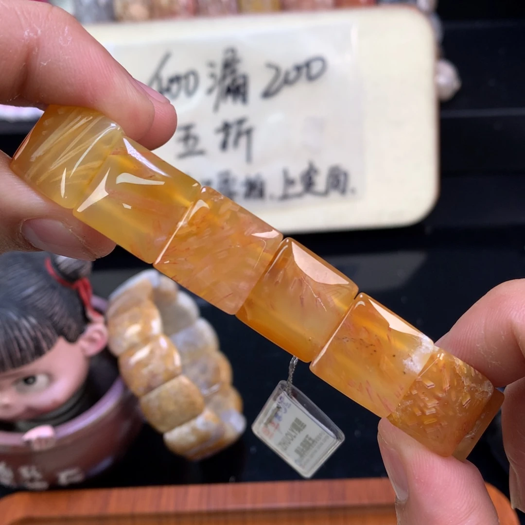 硅化珊瑚（珊瑚玉）未镶嵌颈饰39号金糖发丝