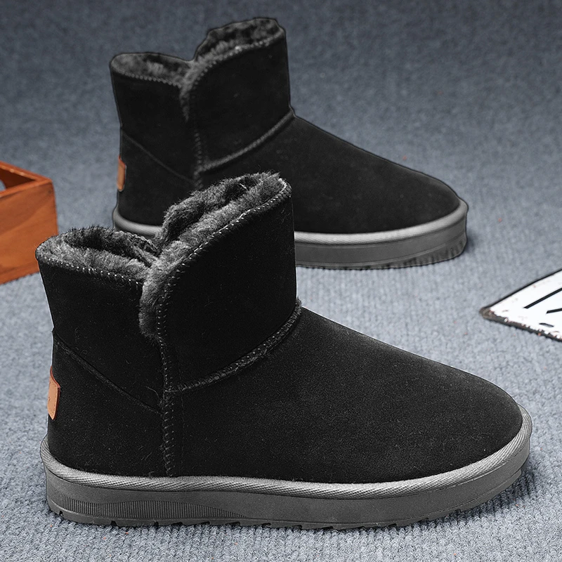卡帝乐鳄鱼雪地靴秋冬季加绒加厚东北大棉鞋户外皮毛一体防水抗寒