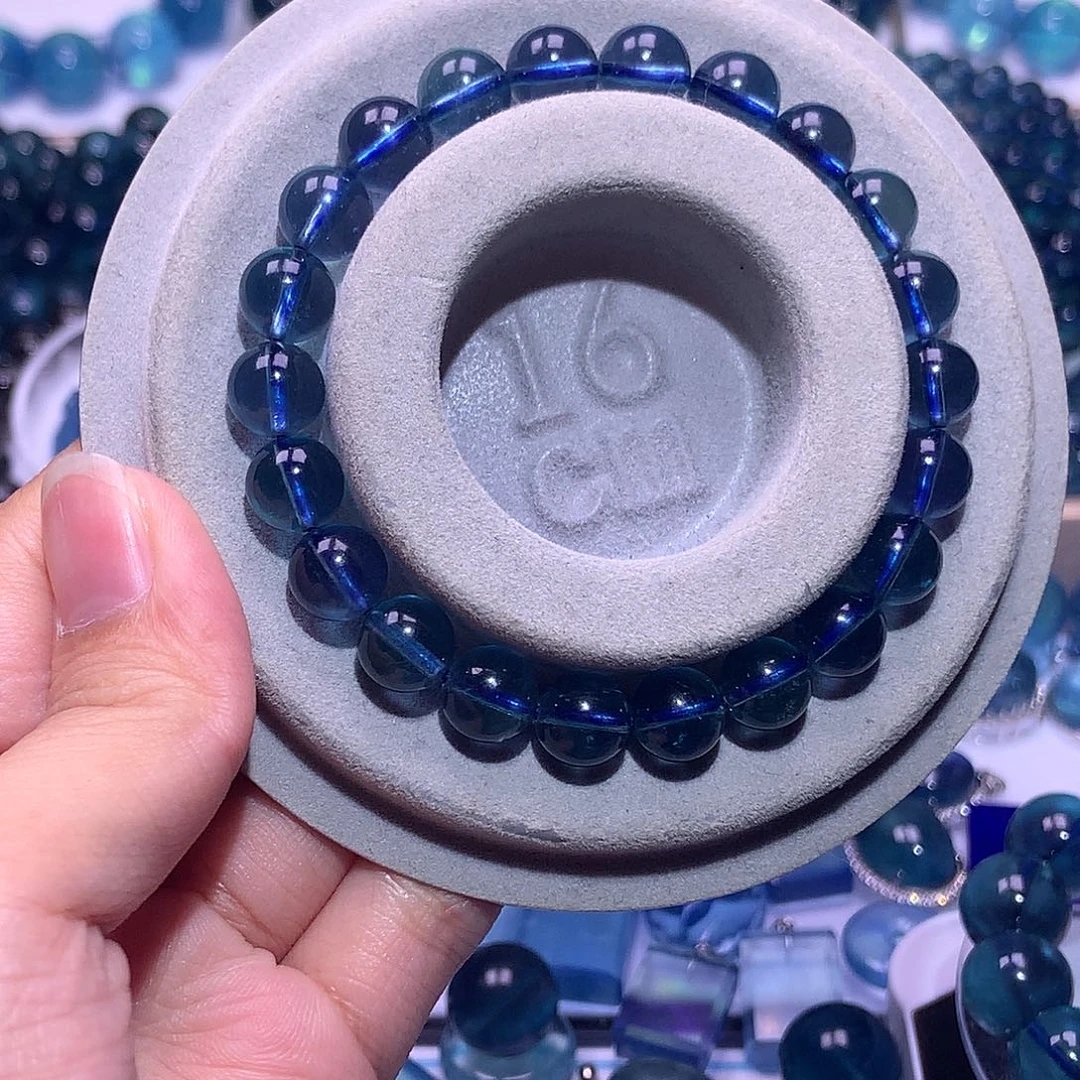 未镶嵌手串水晶添*。超鬼蓝9mm1900元