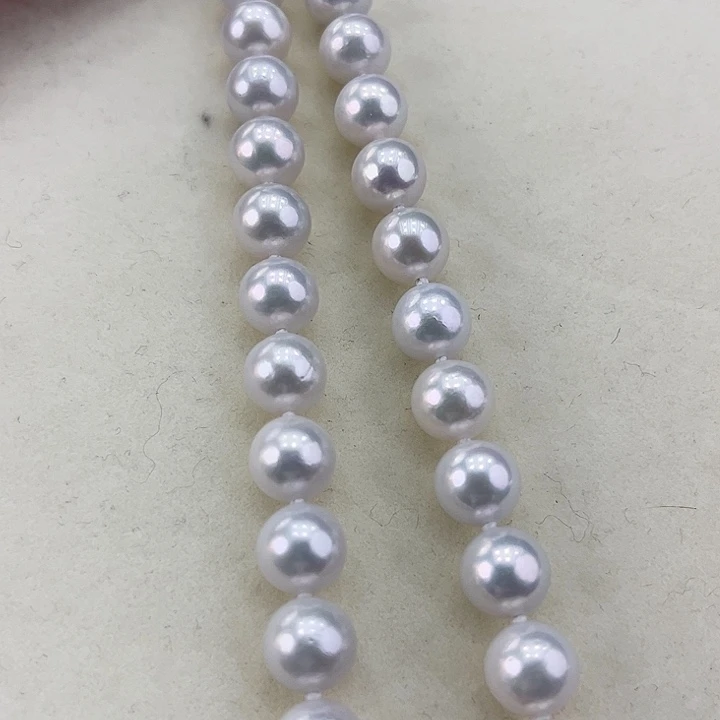 淡水珍珠颈饰银S925镶嵌卡9.10极光炫彩银蓝光高品