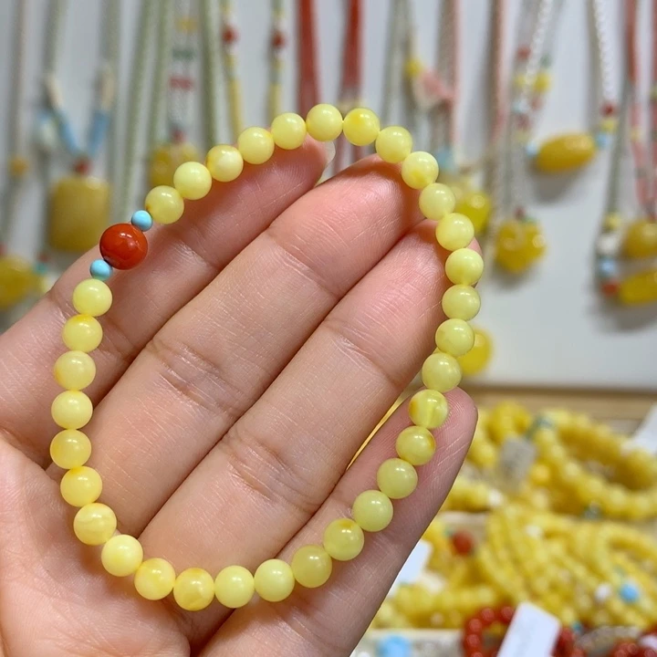 蜜蜡未镶嵌手链5mm
