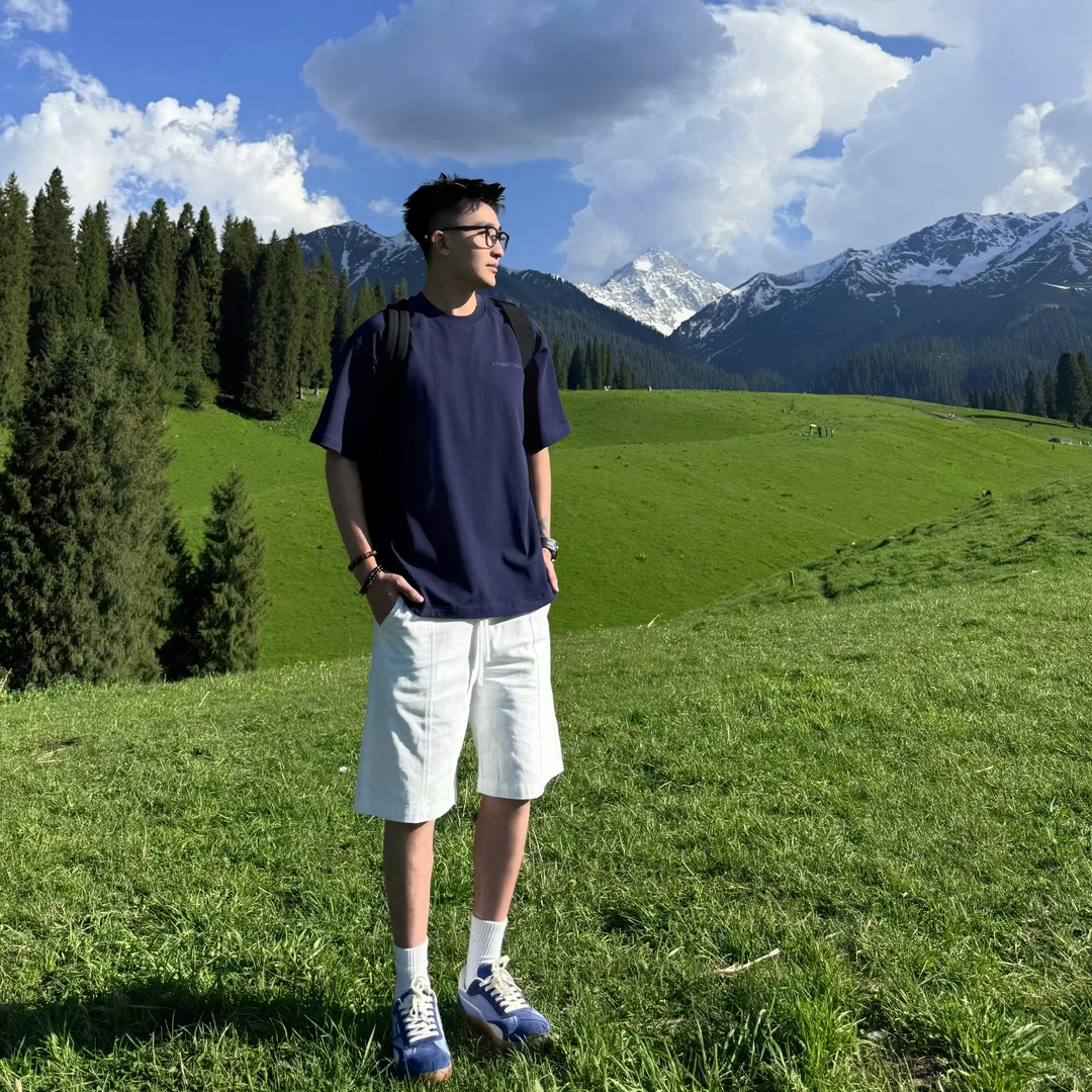 SANBAI 叁佰【白塔】米白色显瘦百搭懒人抽绳松紧腰五分短裤