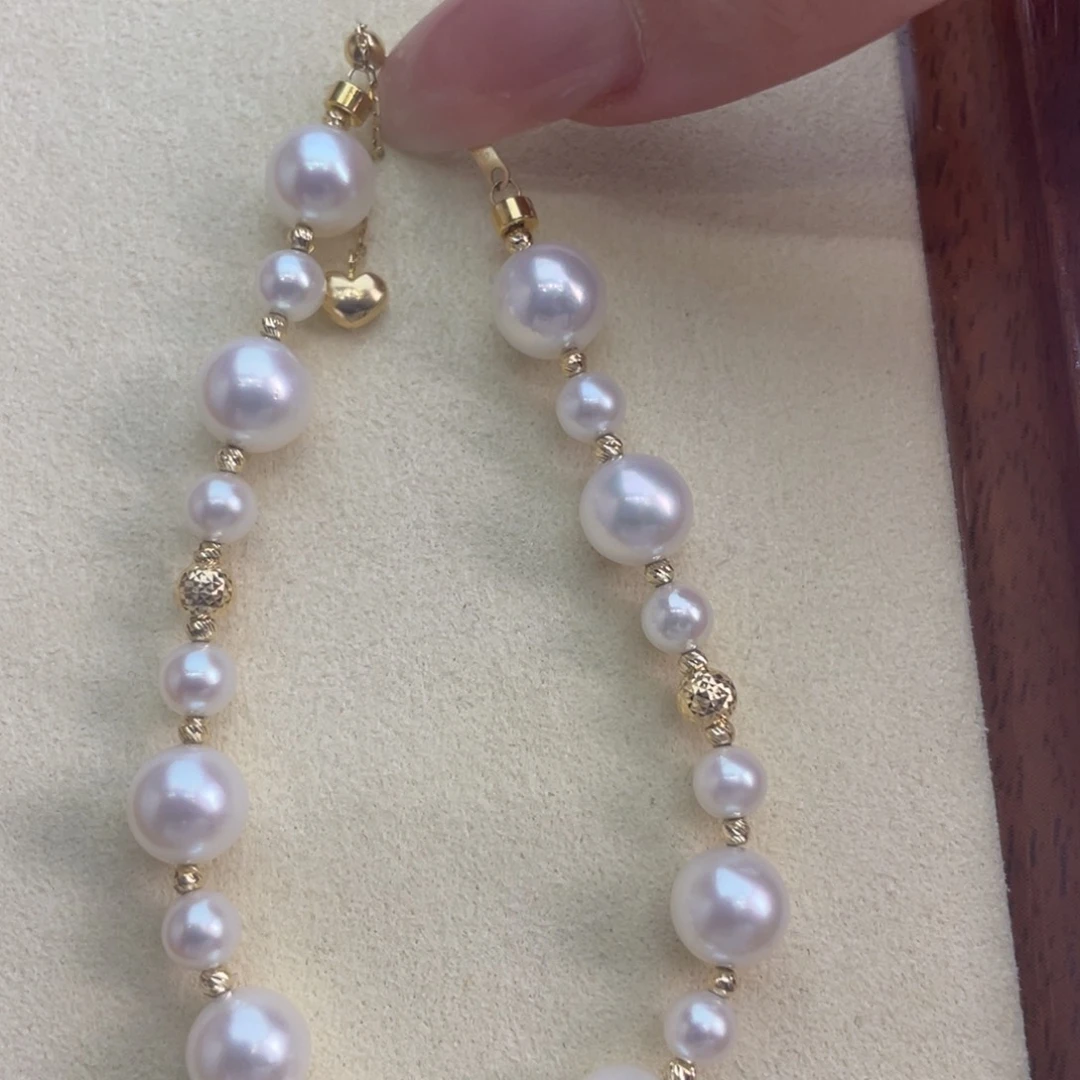 海水珍珠18K金镶嵌手链