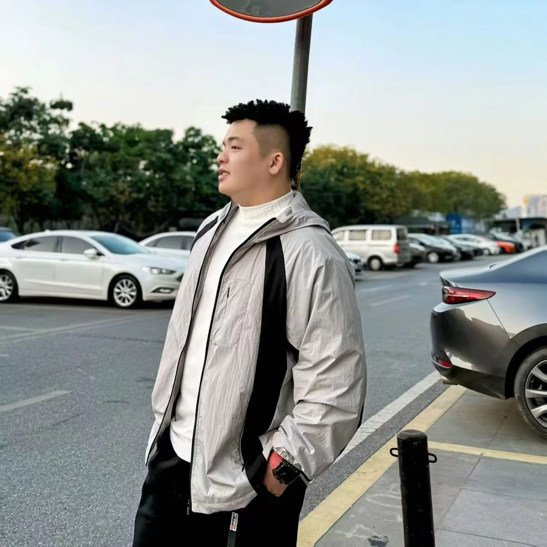 【秋款外套】男士夹克胖子男生穿衣大码男装微胖风衣男装秋季S3520