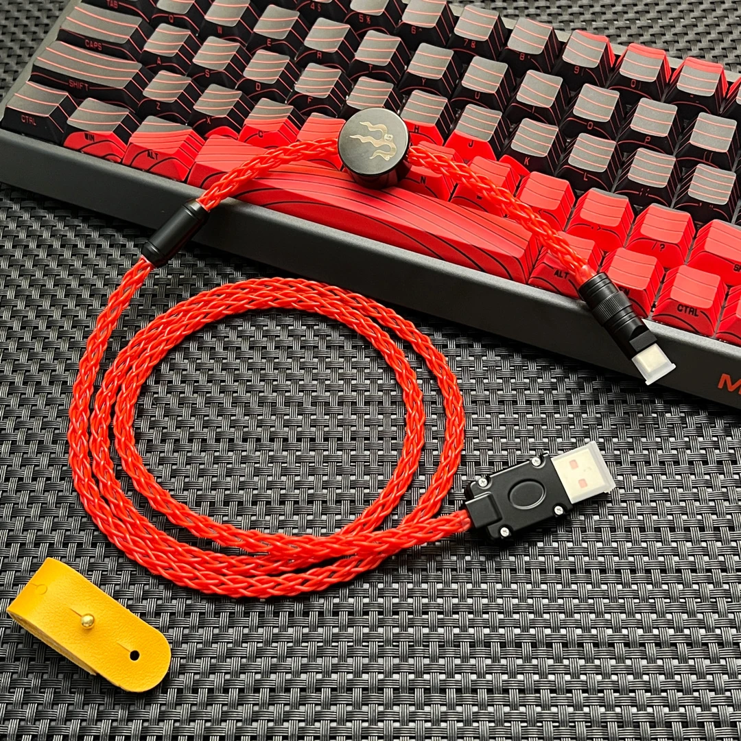 8K键盘线高颜值航插线客制化8股编织加粗电竞磁轴机械键盘航插线