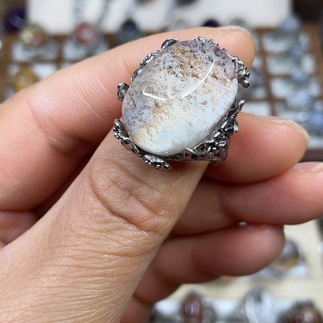 【闪购商品】银S925镶嵌珠宝半成品水晶戒指