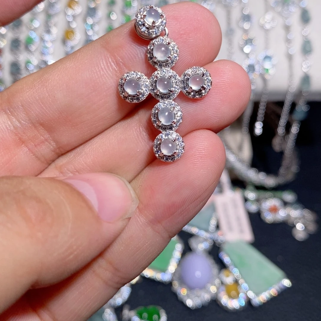 翡翠银S925镶嵌颈饰k j k