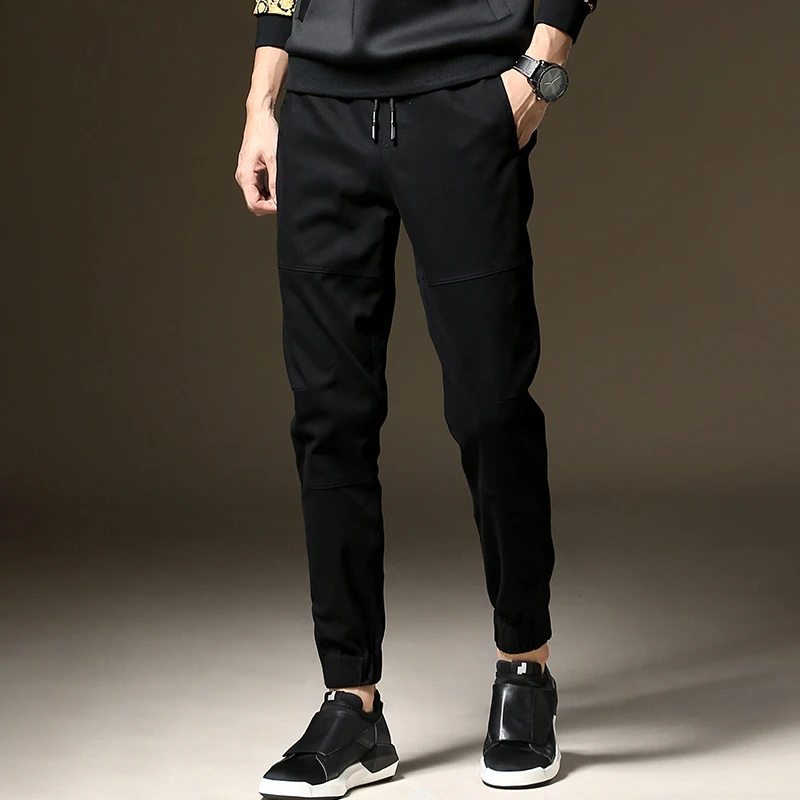 黑色裤男士休闲裤秋冬季新款潮牌束脚卫裤百搭纯棉运动裤18K19